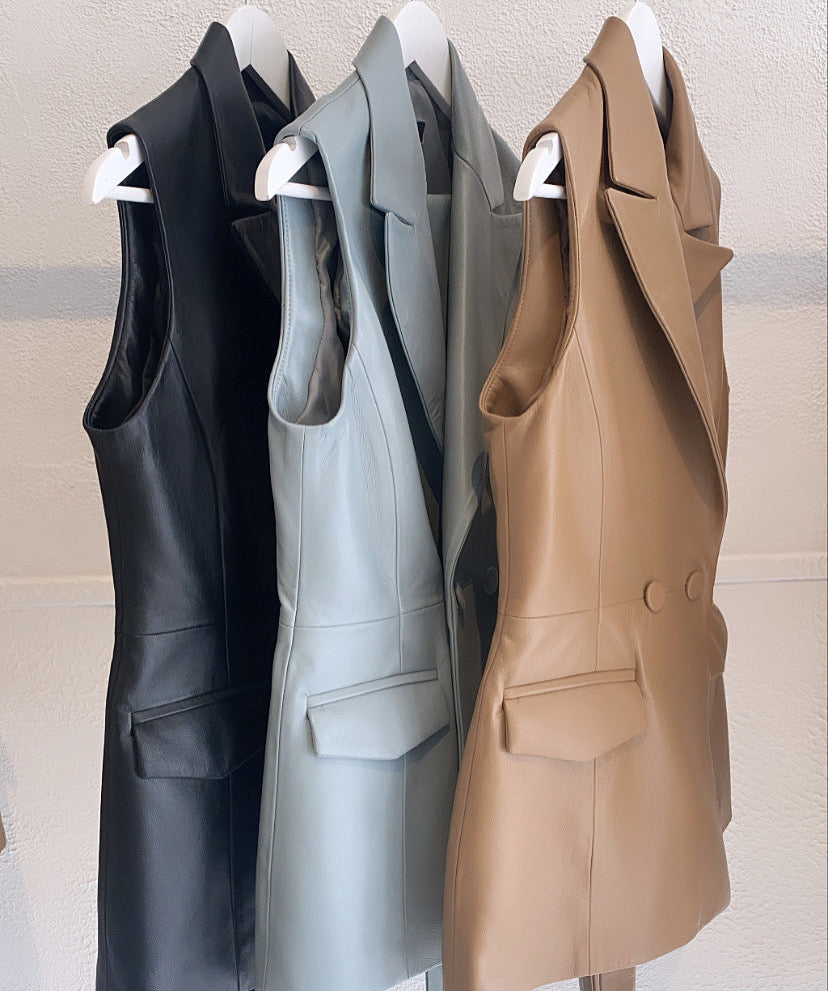 SUKii Italian Leather Vest