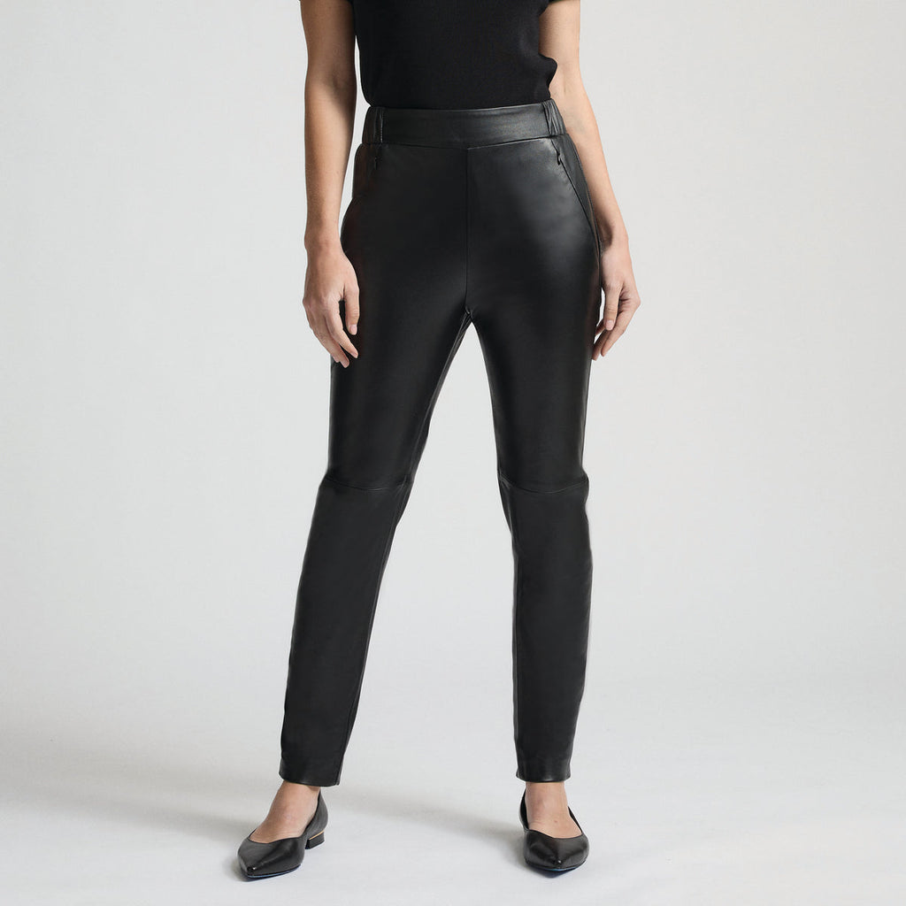 Ava Black Leather Pant