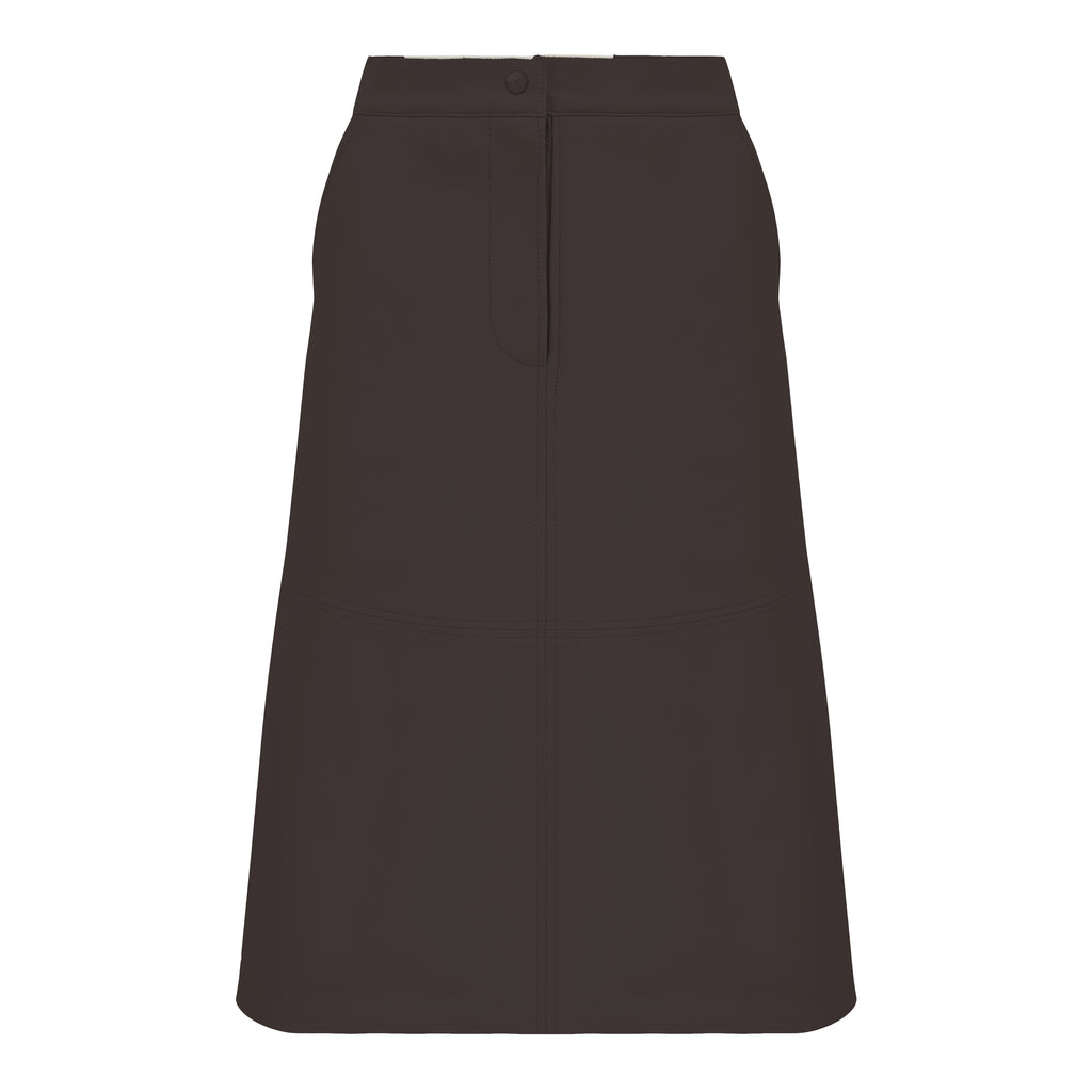 Chocolate Gaia Leather Skirt