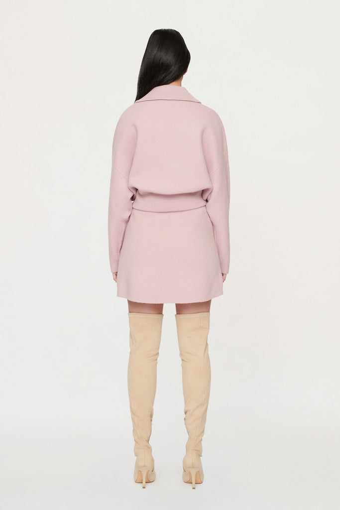 Mia Boiled Wool Skirt Powder Pink